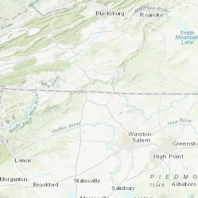Map showing location of Mount Airy (36.499300, -80.607290)