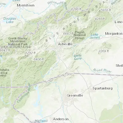 Map showing location of Mountain Home (35.369560, -82.492900)
