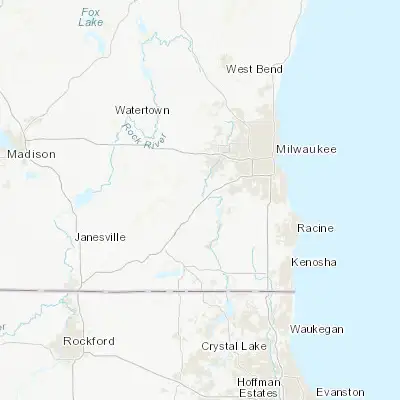 Map showing location of Mukwonago (42.866680, -88.333430)