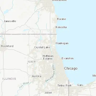 Map showing location of Mundelein (42.263080, -88.003970)