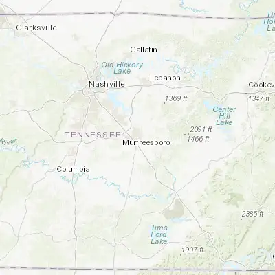 Map showing location of Murfreesboro (35.845620, -86.390270)