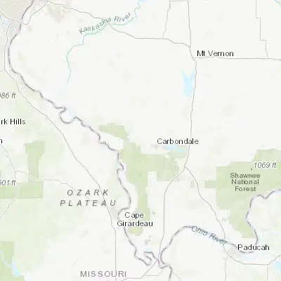 Map showing location of Murphysboro (37.764500, -89.335090)
