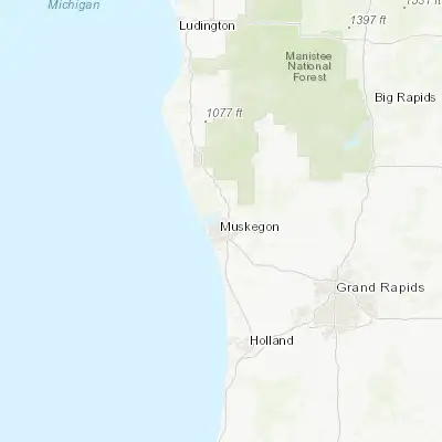 Map showing location of Muskegon (43.234180, -86.248390)