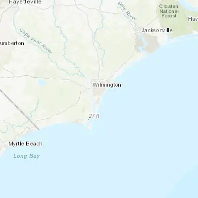 Map showing location of Myrtle Grove (34.134620, -77.881650)