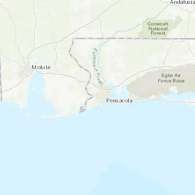 Map showing location of Myrtle Grove (30.421030, -87.307470)