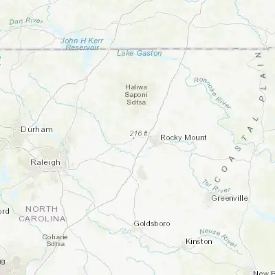 Map showing location of Nashville (35.974600, -77.965540)