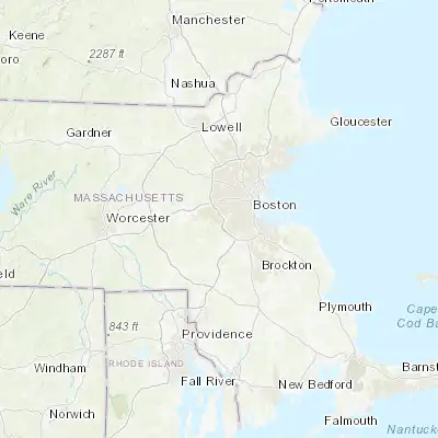 Map showing location of Needham (42.283430, -71.232830)