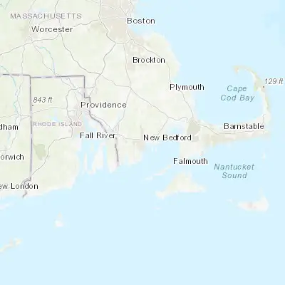 Map showing location of New Bedford (41.635260, -70.927010)