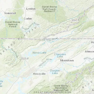 Map showing location of New Tazewell (36.442580, -83.599630)