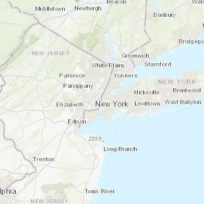 Map showing location of New York City (40.714270, -74.005970)