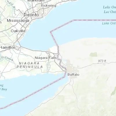 Map showing location of Niagara Falls (43.094500, -79.056710)