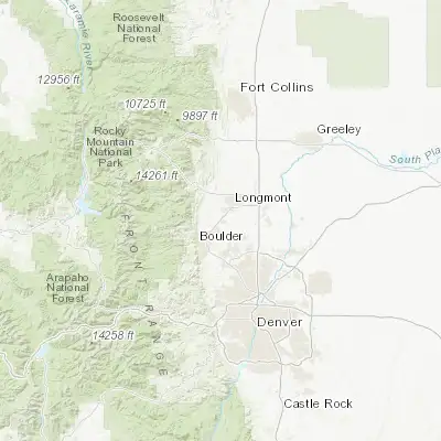 Map showing location of Niwot (40.103870, -105.170820)