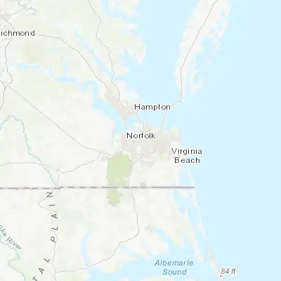 Map showing location of Norfolk (36.846810, -76.285220)