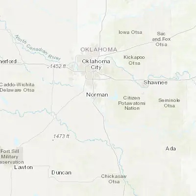 Map showing location of Norman (35.222570, -97.439480)