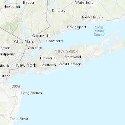 Map showing location of North Bay Shore (40.736210, -73.262620)