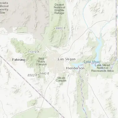 Map showing location of North Las Vegas (36.198860, -115.117500)