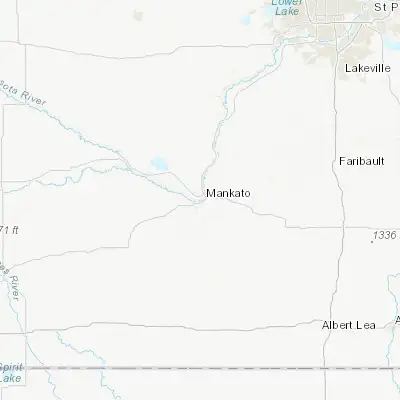 Map showing location of North Mankato (44.173300, -94.033850)