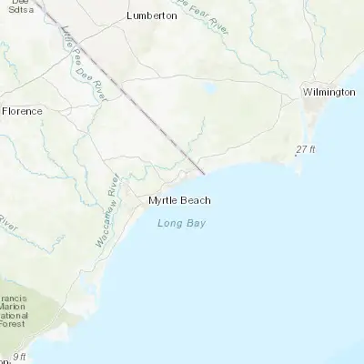 Map showing location of North Myrtle Beach (33.816010, -78.680020)