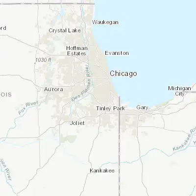 Map showing location of Oak Lawn (41.710870, -87.758110)