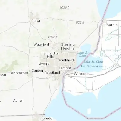 Map showing location of Oak Park (42.459480, -83.182710)