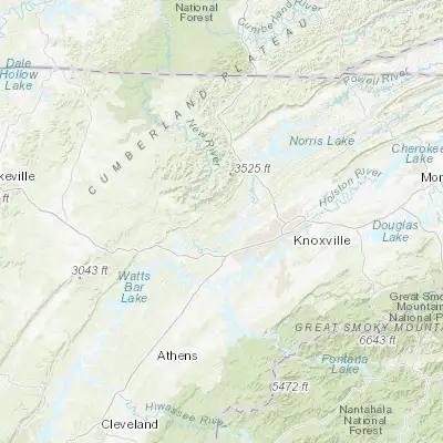 Map showing location of Oak Ridge (36.010360, -84.269640)