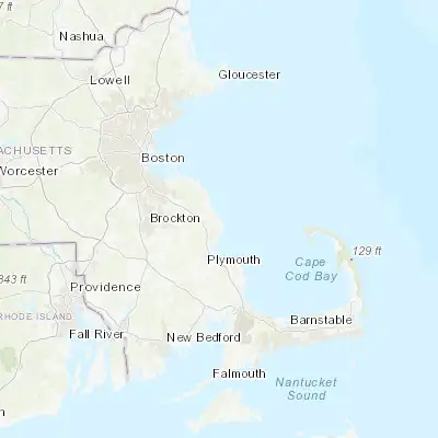 Map showing location of Ocean Bluff-Brant Rock (42.102340, -70.657360)
