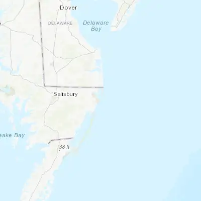 Map showing location of Ocean City (38.336500, -75.084910)