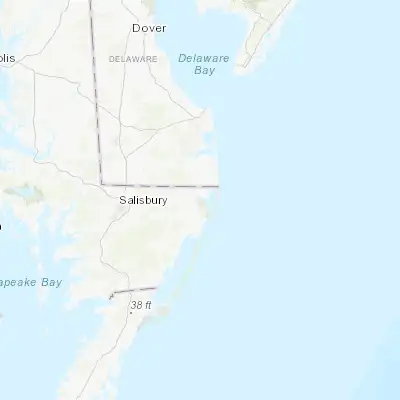 Map showing location of Ocean Pines (38.395390, -75.155740)