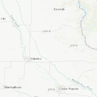Map showing location of Oelwein (42.673320, -91.913500)
