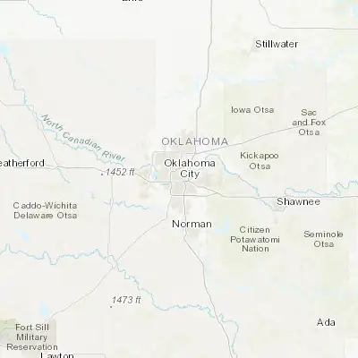 Map showing location of Oklahoma City (35.467560, -97.516430)