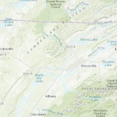 Map showing location of Oliver Springs (36.044520, -84.344370)