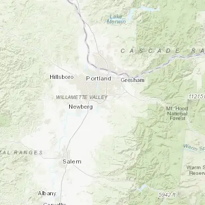 Map showing location of Oregon City (45.357340, -122.606760)