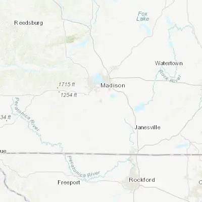 Map showing location of Oregon (42.926110, -89.384560)