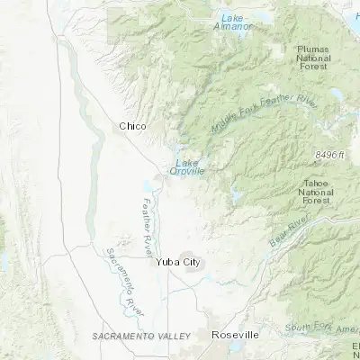 Map showing location of Oroville East (39.511260, -121.475190)