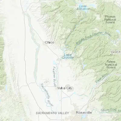 Map showing location of Oroville (39.513940, -121.557760)
