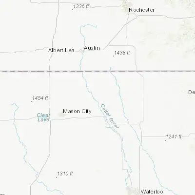 Map showing location of Osage (43.284140, -92.811030)