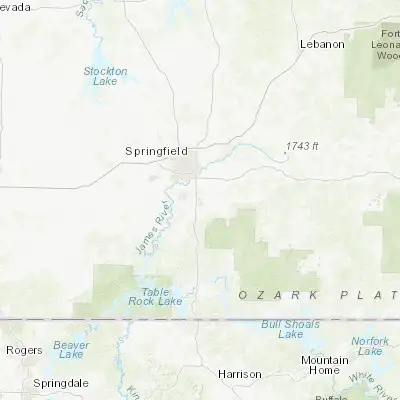 Map showing location of Ozark (37.020890, -93.206020)
