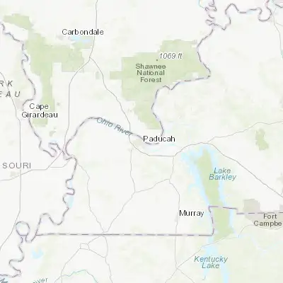 Map showing location of Paducah (37.083390, -88.600050)