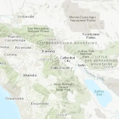 Map showing location of Palm Springs (33.830300, -116.545290)
