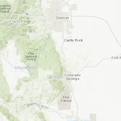 Map showing location of Palmer Lake (39.122210, -104.917200)