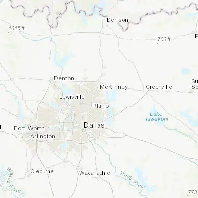 Map showing location of Parker (33.055400, -96.621940)