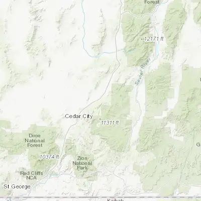 Map showing location of Parowan (37.842200, -112.828000)
