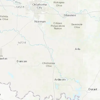 Map showing location of Pauls Valley (34.740080, -97.222250)