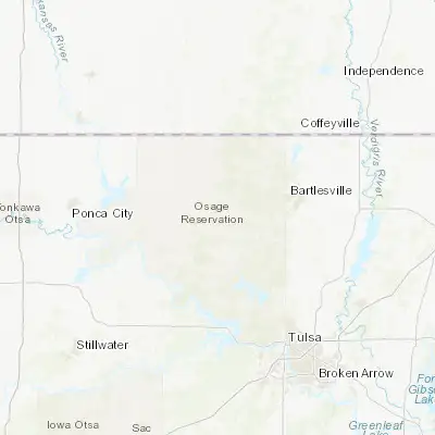 Map showing location of Pawhuska (36.667840, -96.337230)