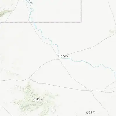 Map showing location of Pecos (31.422910, -103.493230)