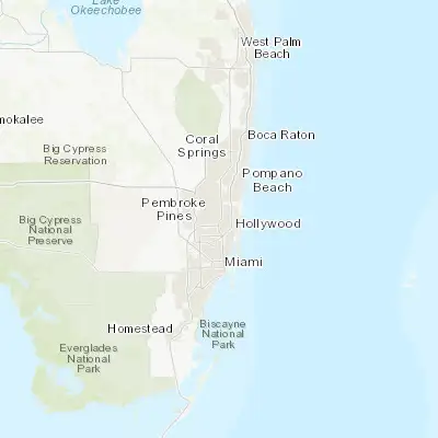 Map showing location of Pembroke Pines (26.003150, -80.223940)