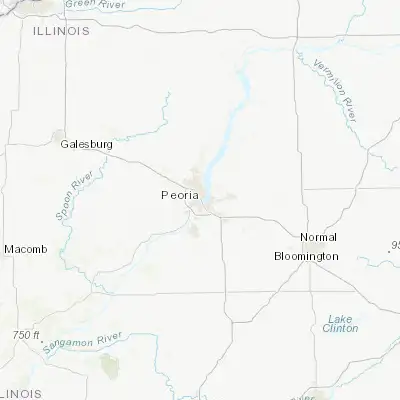 Map showing location of Peoria (40.693650, -89.588990)
