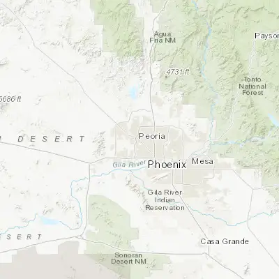 Map showing location of Peoria (33.580600, -112.237380)