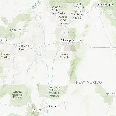 Map showing location of Peralta (34.837000, -106.690580)