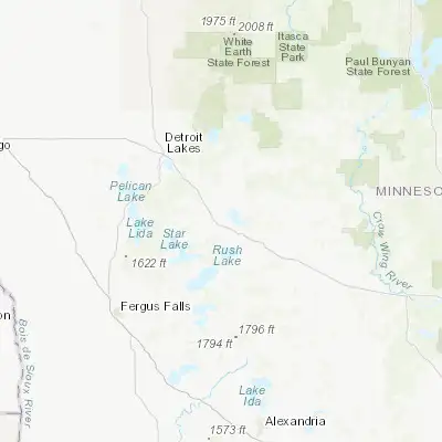 Map showing location of Perham (46.594400, -95.572540)